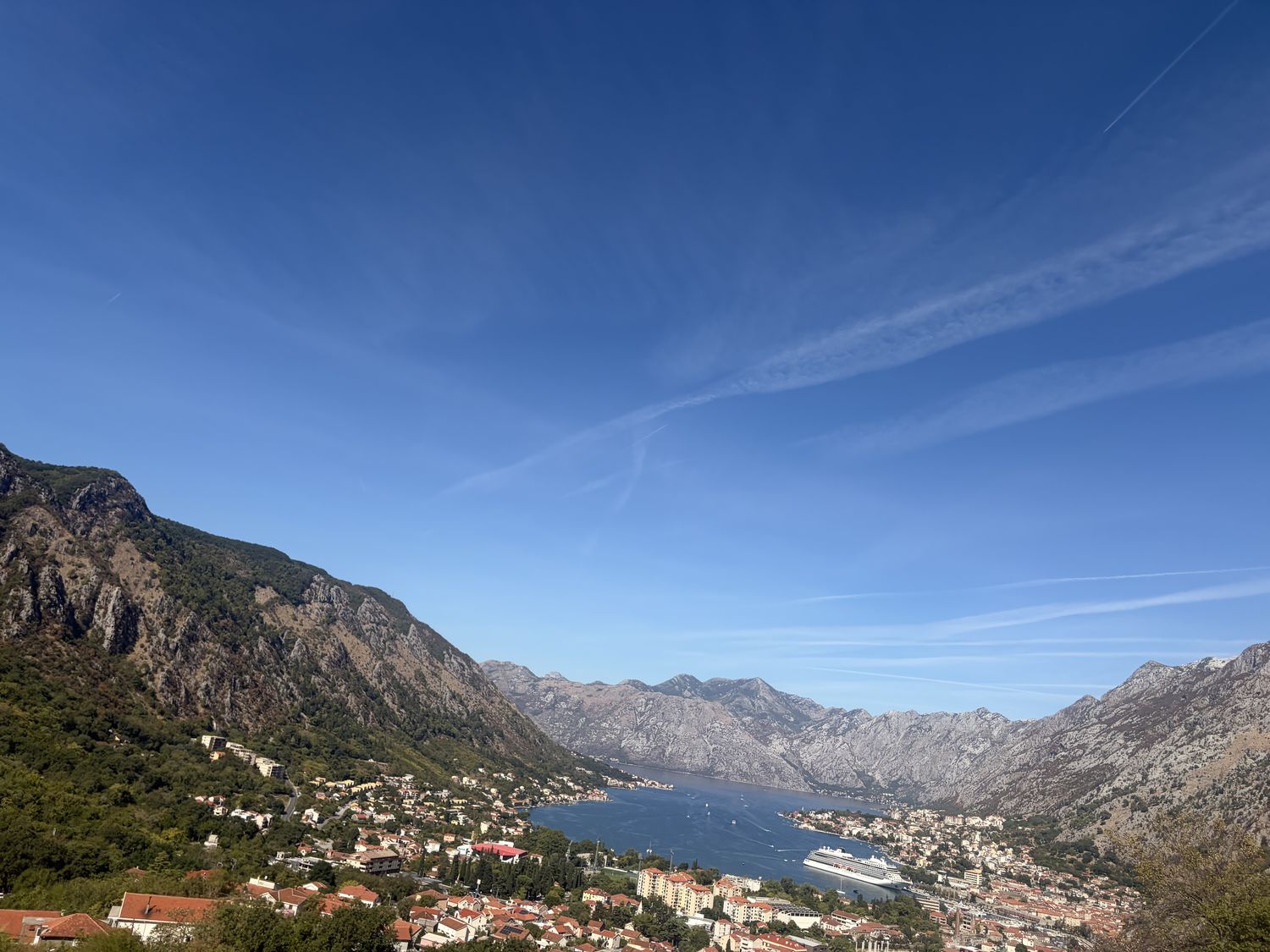 The Bay of Kotor from the climb above the town