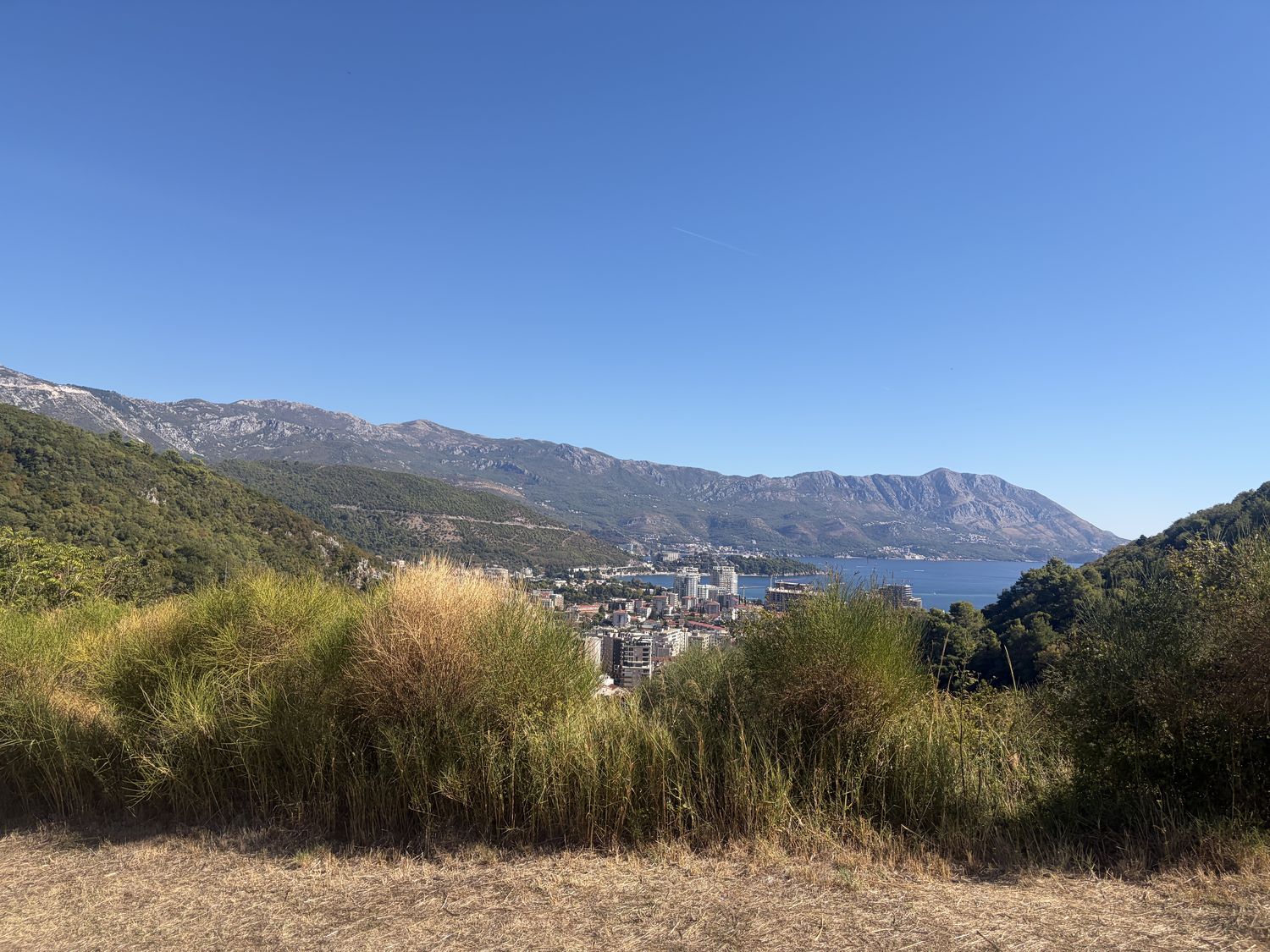 Budva from the hill above it.